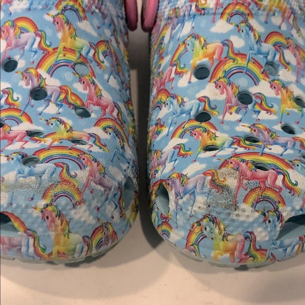 Crocs Lisa Frank Rainbow Unicorn Kids Slippers